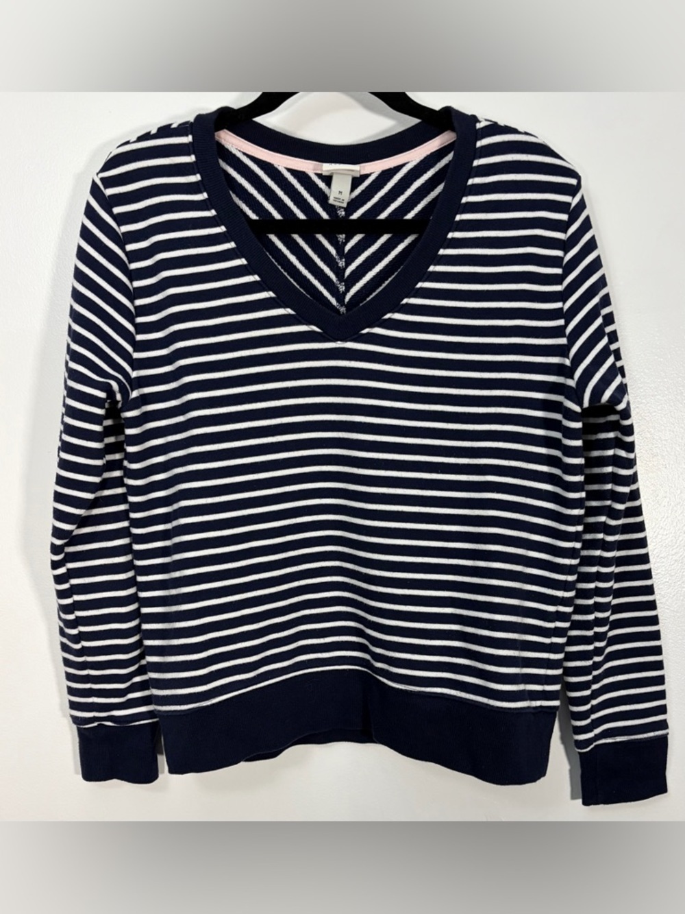a new day Navy and White Striped V-Neck Top